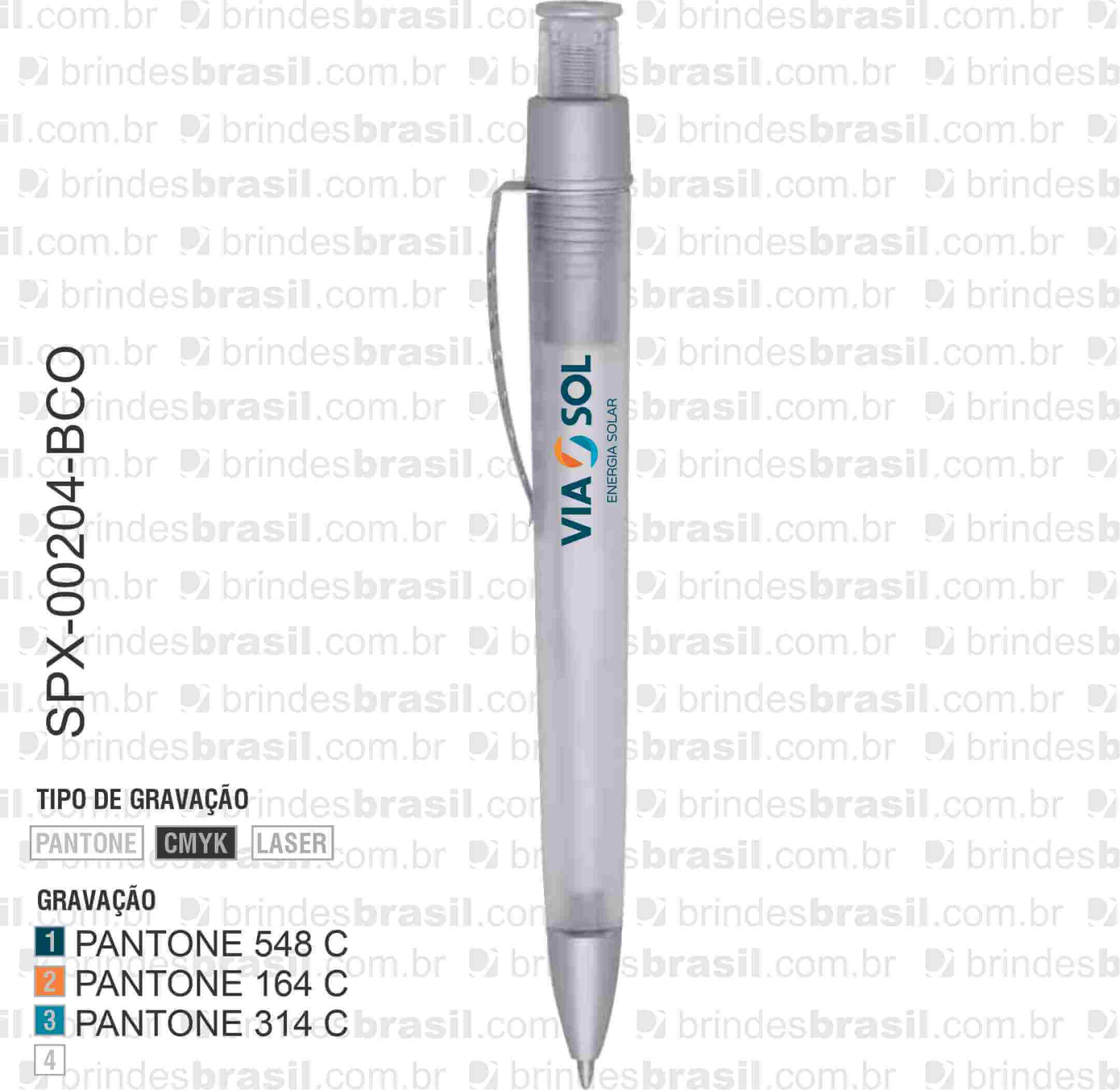 CANETA PLÁSTICA SPX-00204-BCO NA COR BRANCO - Imagem 4