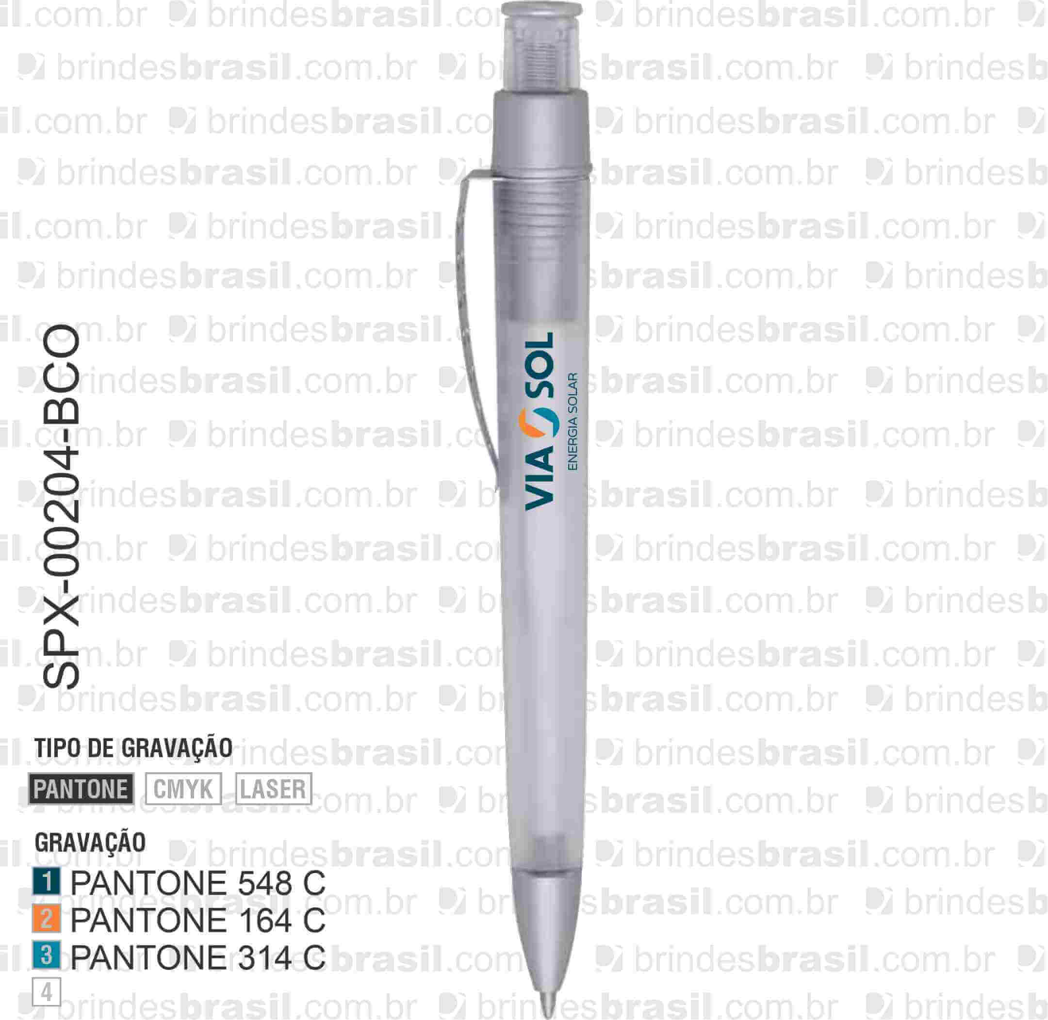 CANETA PLÁSTICA SPX-00204-BCO NA COR BRANCO - Imagem 3