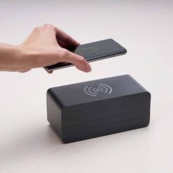 Alternative view of RELOGIO DE MADEIRA C/ CARREGADOR S/ FIO SPX-04358-CIN NA COR PRETO