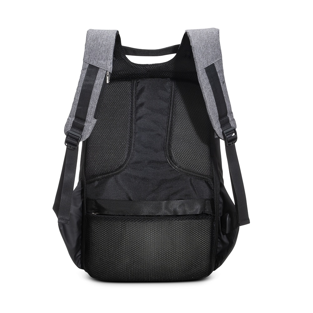 MOCHILA DE POLIÉSTER ANTI-FURTO USB COM SEGREDO 31L SPX-02096-PRE/CIN NA COR PRATA - Imagem 7