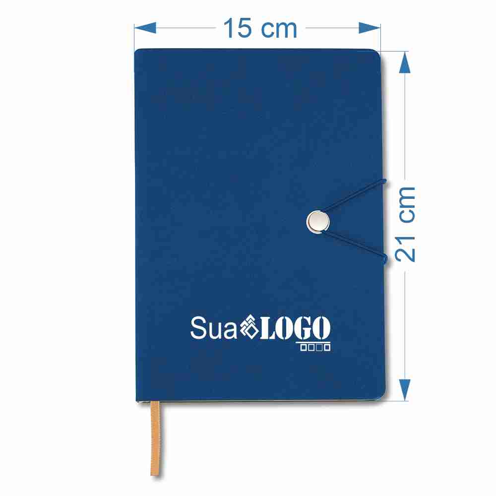 CADERNETA SINTÉTICA COM FECHO SPX-18519-AZU NA COR AZUL - Imagem 2