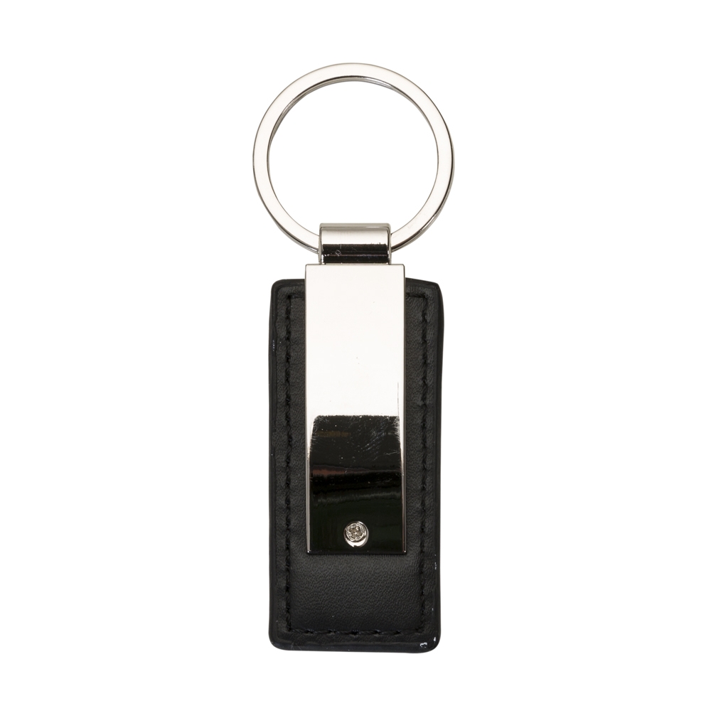 CHAVEIRO METAL COM COURO SPX-13483-PRE NA COR PRETO