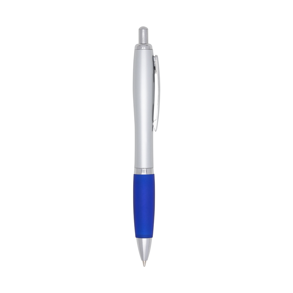 CANETA PLÁSTICA C/ DET EMBORRACHADO SPX-00518-PRA/AZU NA COR AZUL