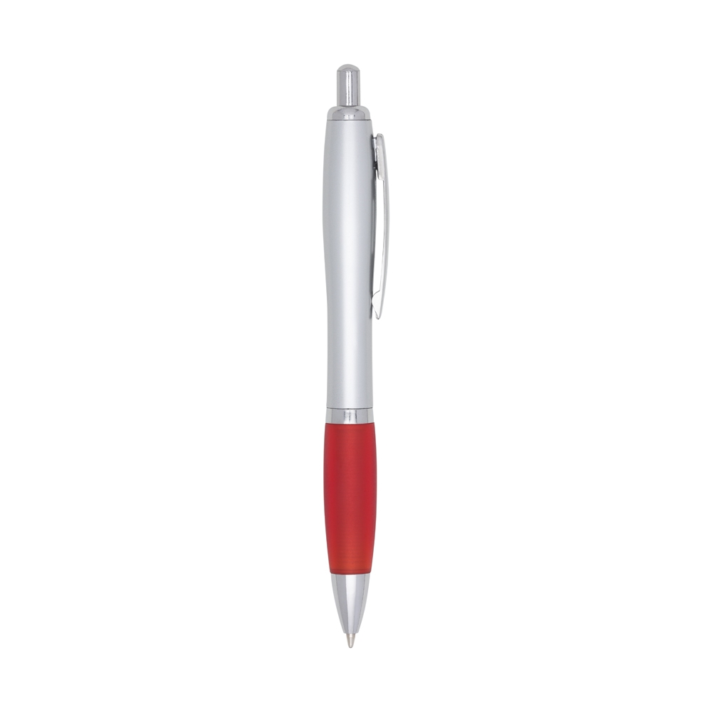 CANETA PLÁSTICA C/ DET EMBORRACHADO SPX-00518-PRA/VM NA COR VERMELHO