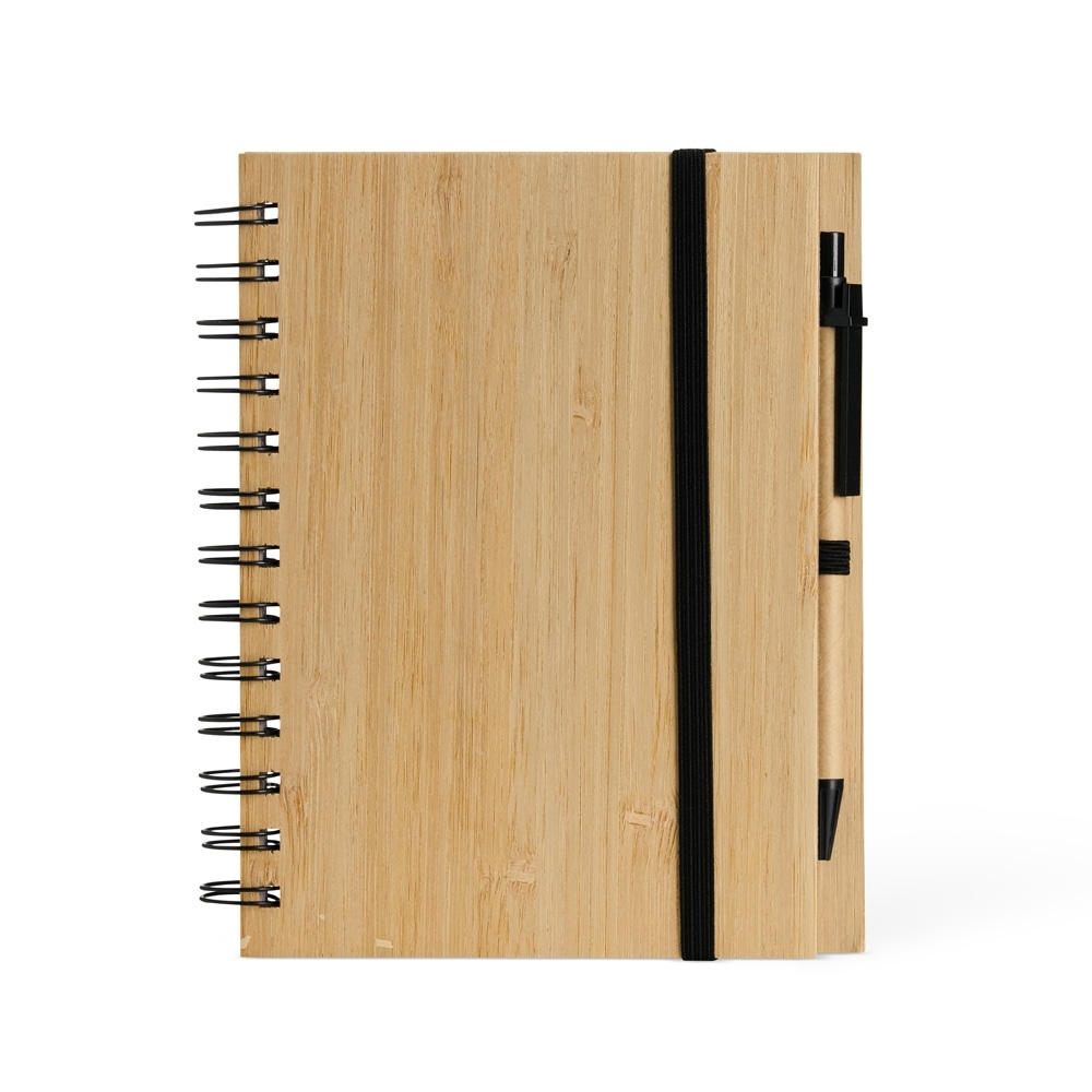 BLOCO DE ANOTAÇÕES BAMBU COM CANETA SPX-18748-BMB NA COR BAMBU