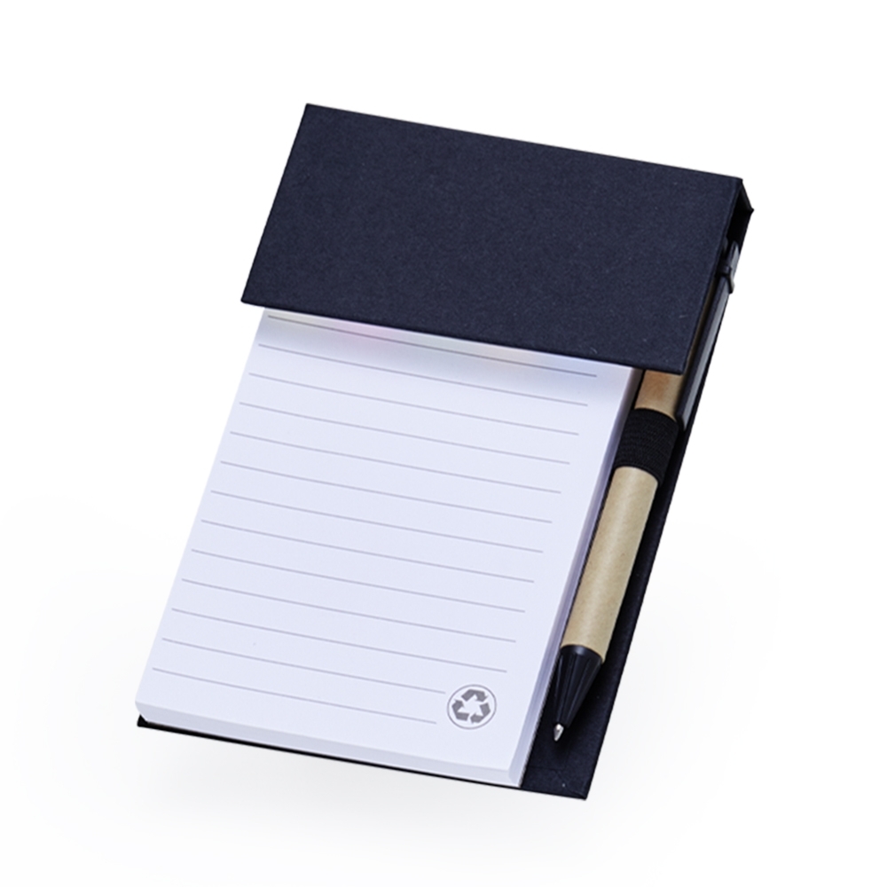 BLOCO DE ANOTAÇÕES COM AUTOADESIVOS E CANETA SPX-05049-PRE NA COR PRETO