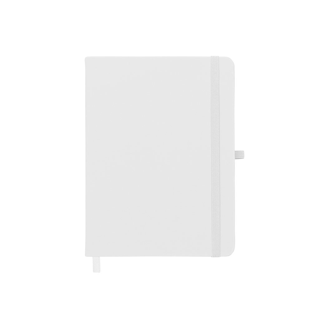 CADERNETA EMBORRACHADA COM PORTA CANETA SPX-14429S-BCO NA COR BRANCO