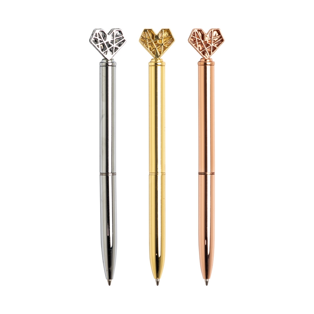 CANETA METAL CORAÇÃO SPX-P@15181-MIS NA COR PRATA
