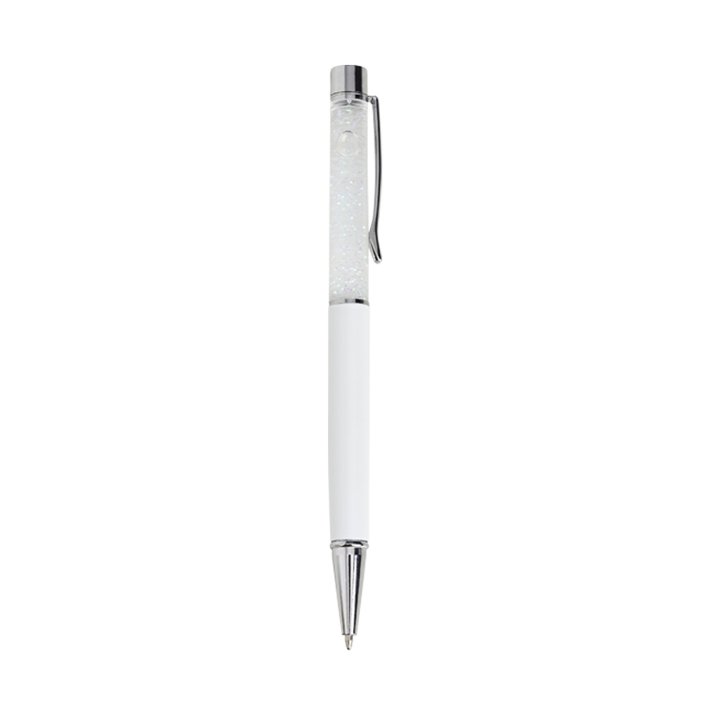 CANETA METAL GLITTER SPX-04094-BCO NA COR BRANCO