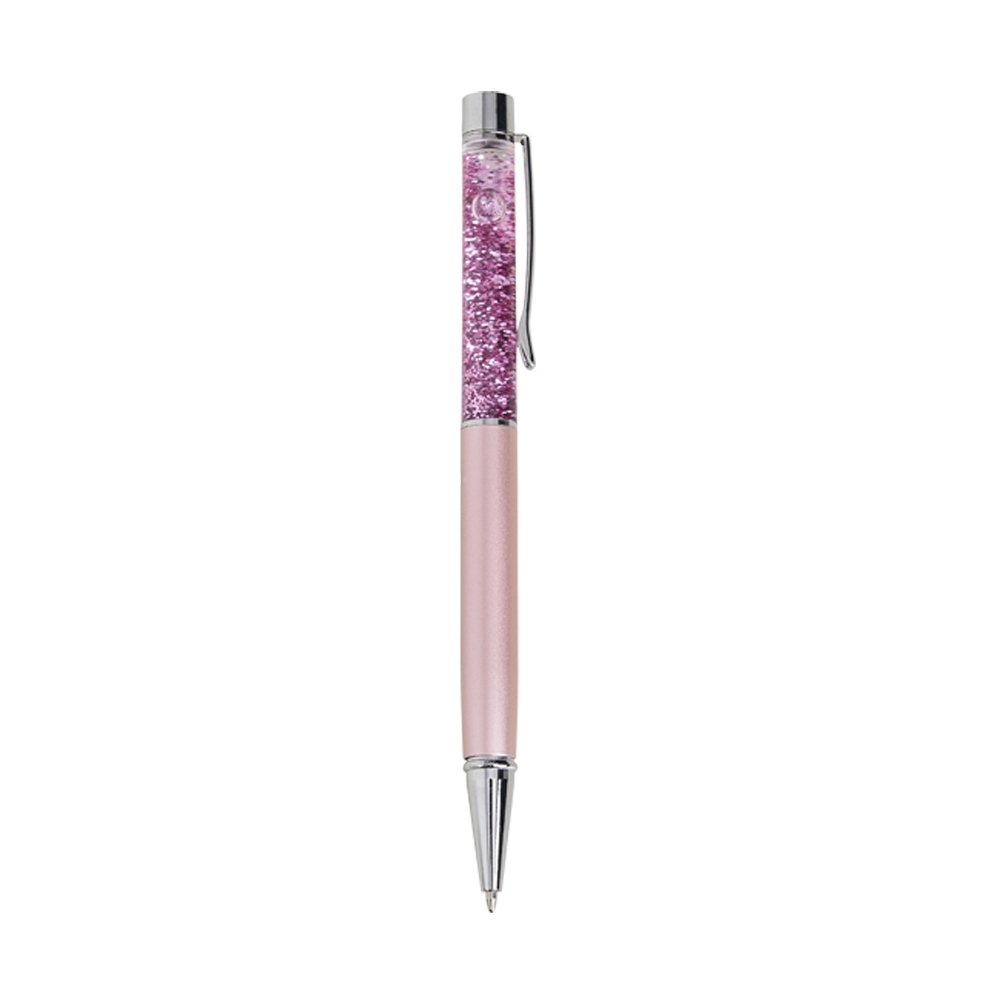 CANETA METAL GLITTER SPX-04094-RSC NA COR ROSA