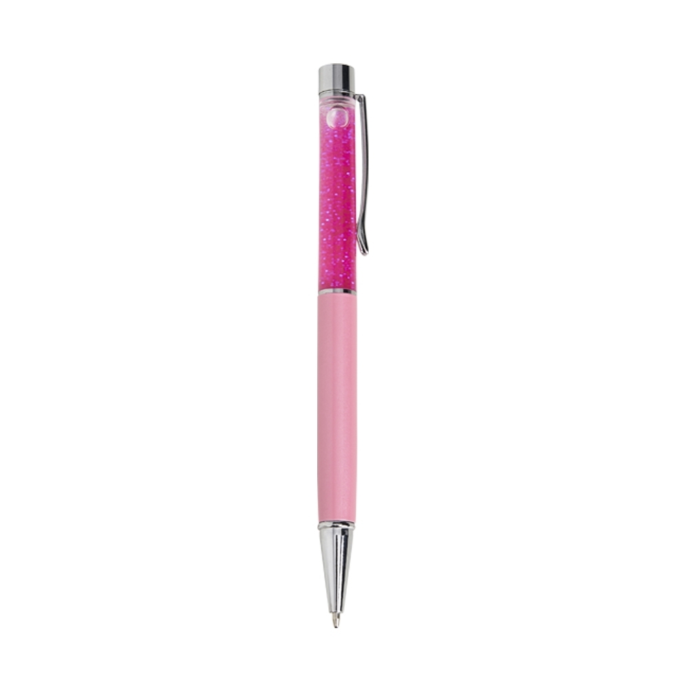 CANETA METAL GLITTER SPX-04094-RSE NA COR ROSA