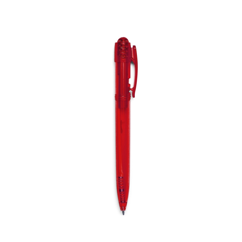 CANETA PLASTICA TRANSLUCIDA SPX-1089T-VM NA COR VERMELHO
