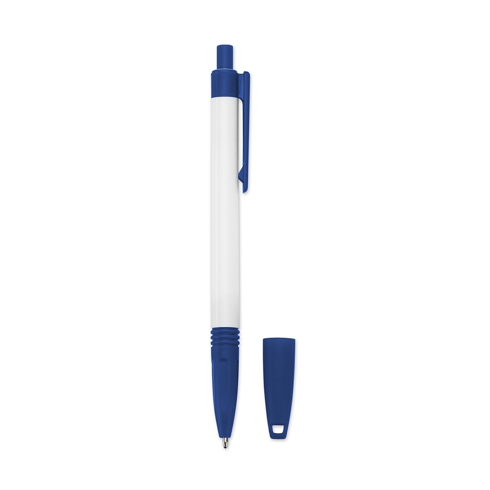 CANETA PLÁSTICA C/ CORDÃO SPX-01094-AZU/BCO NA COR BRANCO