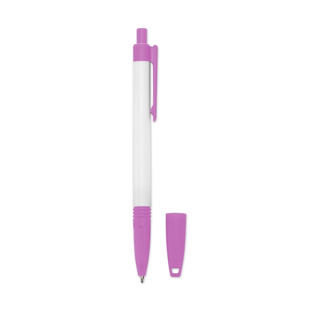 CANETA PLÁSTICA C/ CORDÃO SPX-01094-ROS/BCO NA COR BRANCO