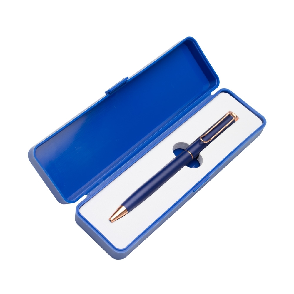 CANETA METAL C/ BOX DE  PLÁSTICO SPX-14480-AZU/COB NA COR AZUL