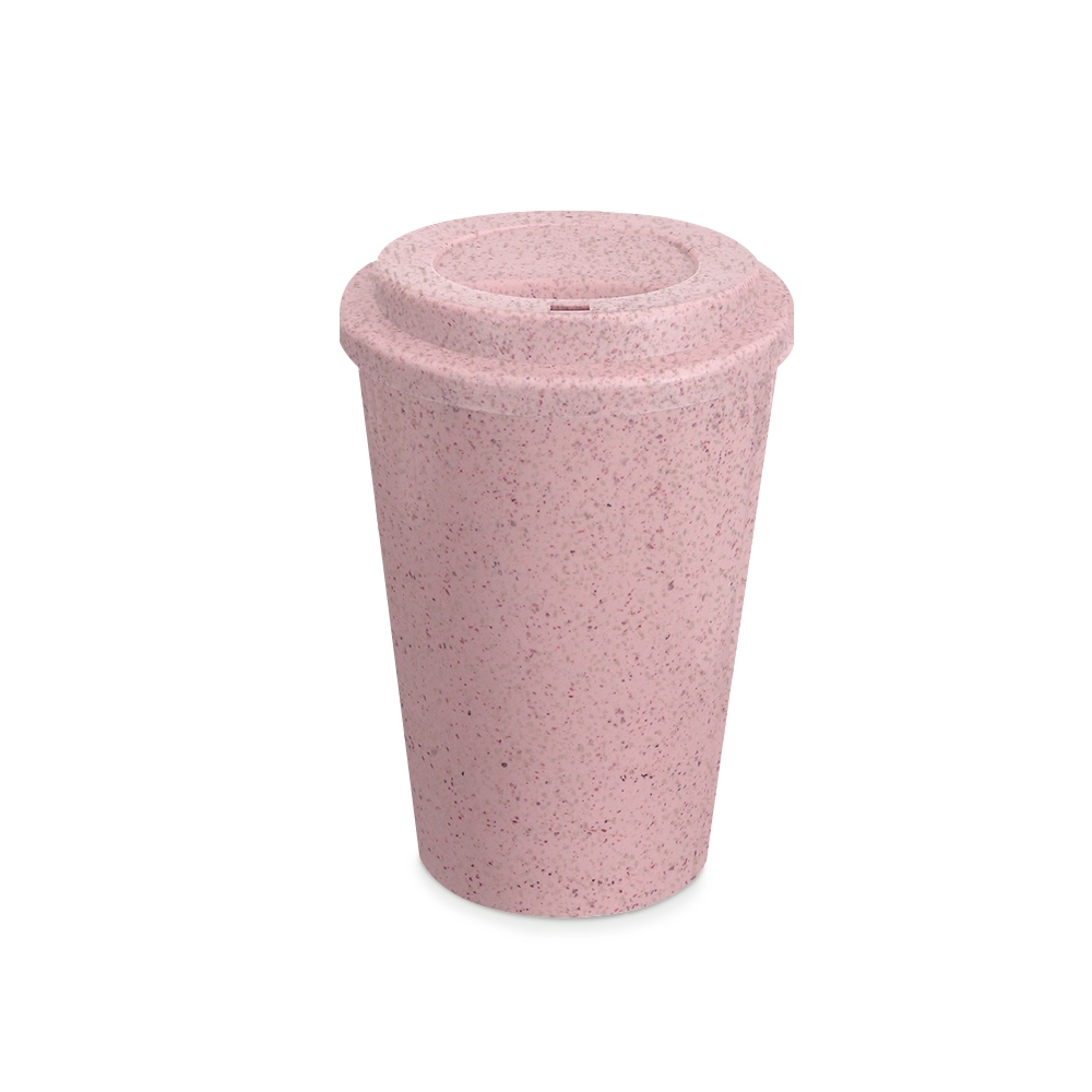 COPO FIBRA DE ARROZ C/ TAMPA 400ML SPX-14916B-ROS NA COR ROSA