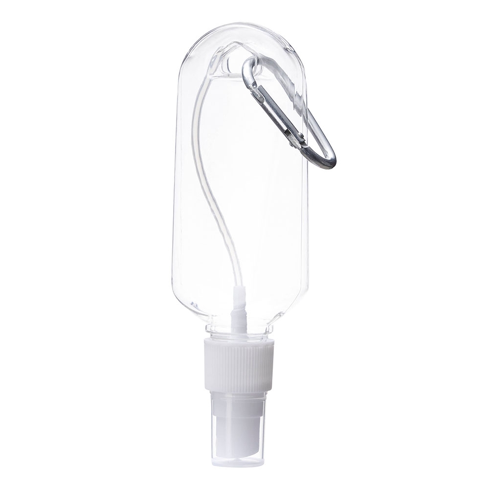 FRASCO SPRAY 100 ML C/ MOSQUETÃO  SPX-P@18632-TRA/TRA NA COR TRANSPARENTE