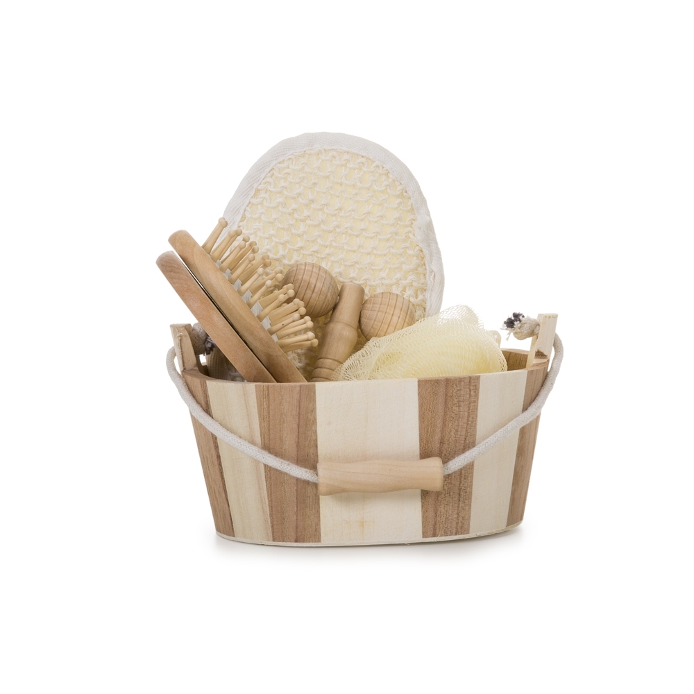 KIT BANHO ECOLÓGICO C/ 5 PÇS  SPX-12339-MAD NA COR MADEIRA