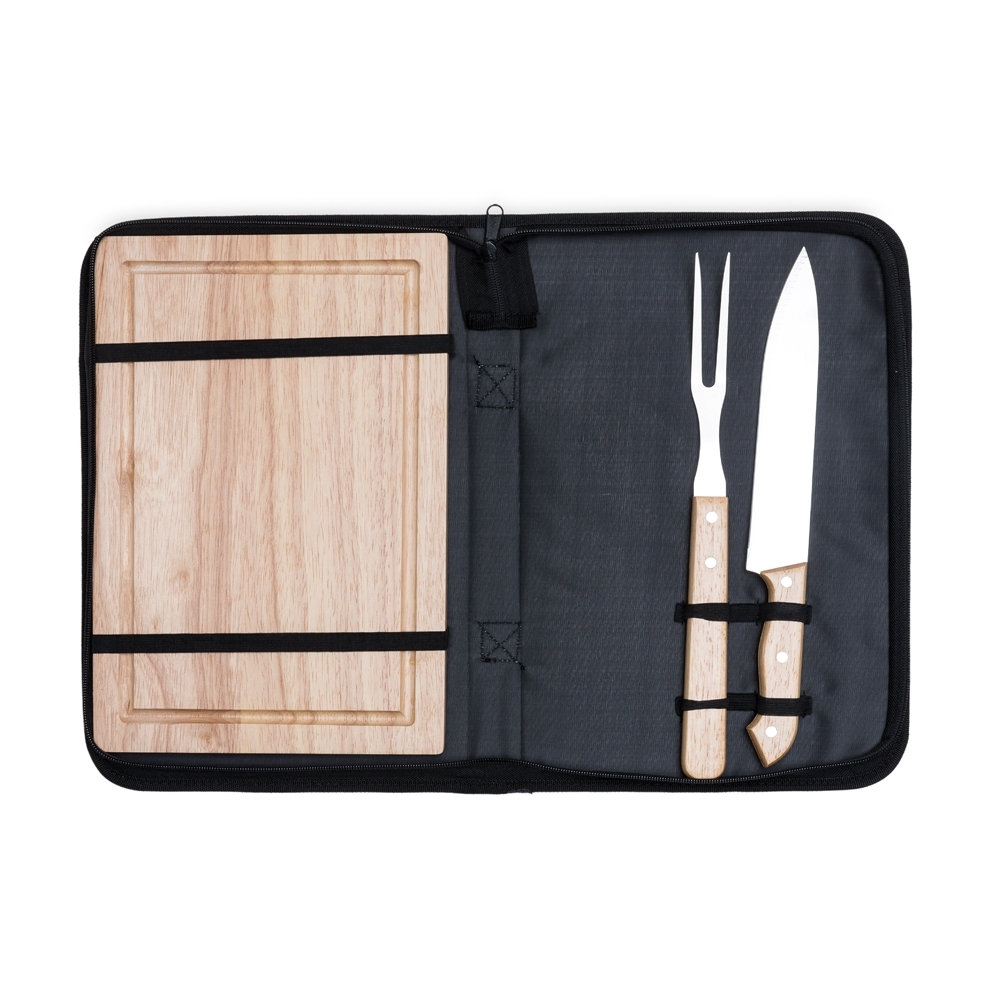 KIT CHURRASCO 3 PÇS  SPX-13788-PRE NA COR PRETO