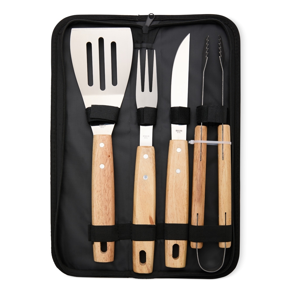 KIT CHURRASCO 4 PEÇAS SPX-18894-PRE NA COR PRETO