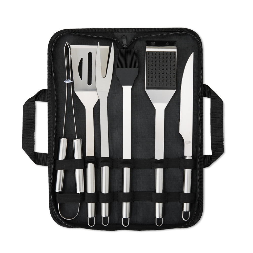 KIT CHURRASCO 6 PEÇAS SPX-18895-PRE NA COR PRETO