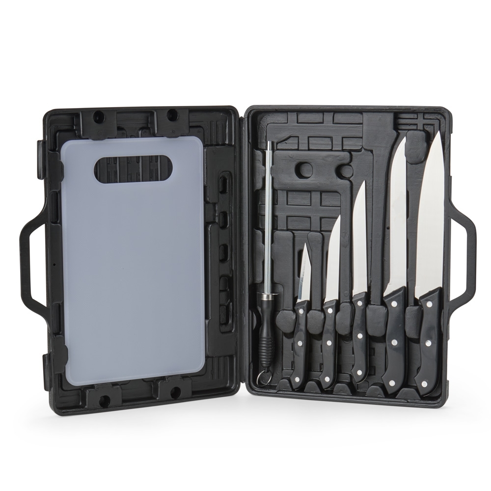 KIT CHURRASCO 7 PEÇAS SPX-08246-PRE NA COR PRETO