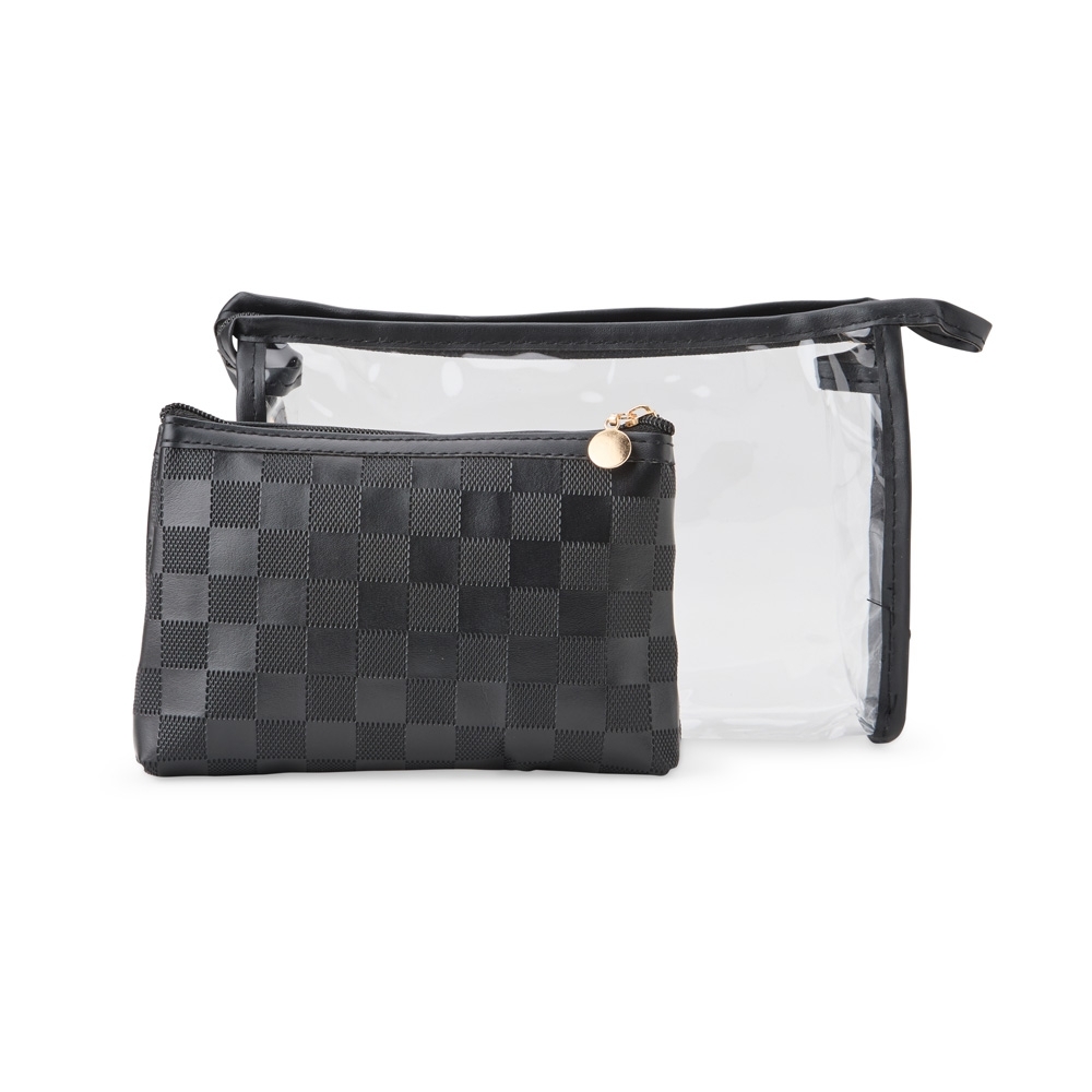 KIT NÉCESSAIRE DUAS PEÇAS SPX-07077-PRE NA COR PRETO