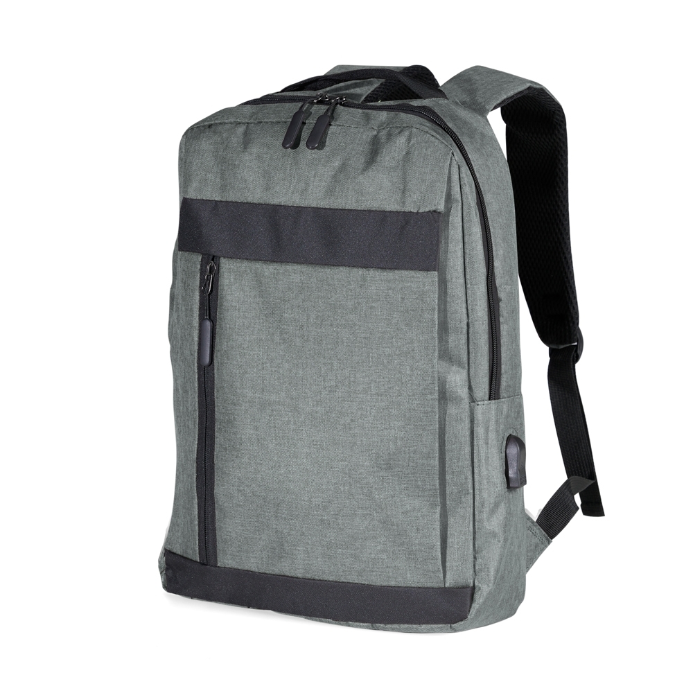 MOCHILA DE NYLON USB 19L SPX-01325B-CIN NA COR PRATA