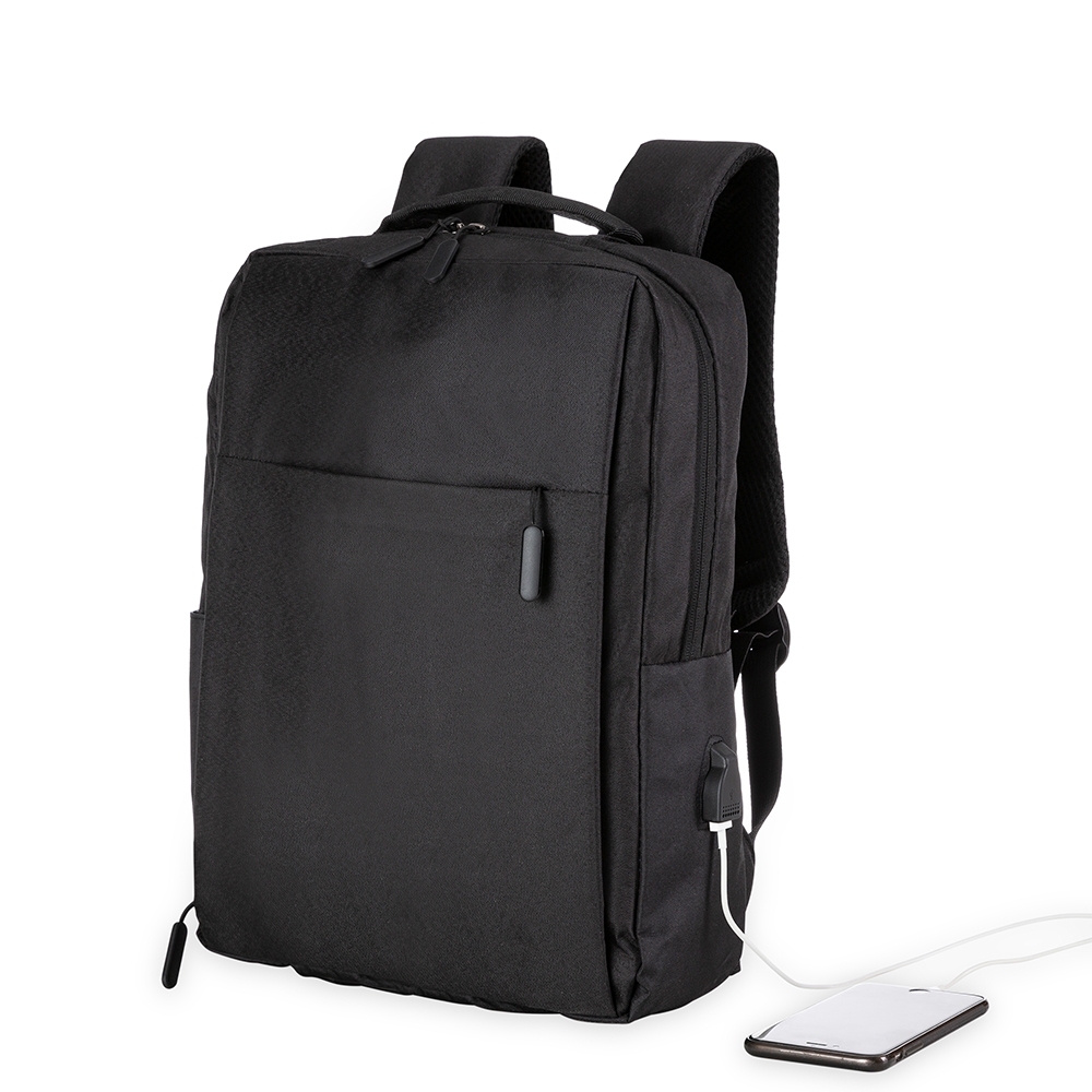 MOCHILA DE NYLON USB 20L SPX-01320-PRE NA COR PRETO