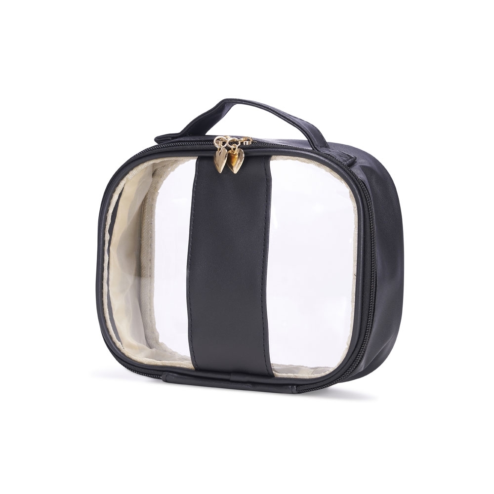 NECESSAIRE EM PVC E PU TAM.P SPX-18647P-PRE NA COR PRETO