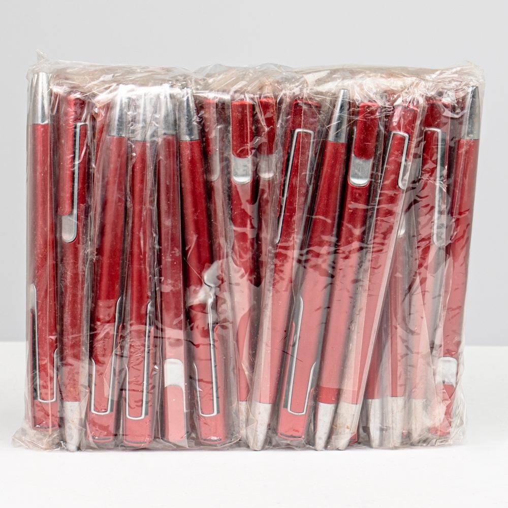 PACOTE C/ 50 PÇS CANETA PLÁSTICA SPX-P@12411-VM NA COR VERMELHO