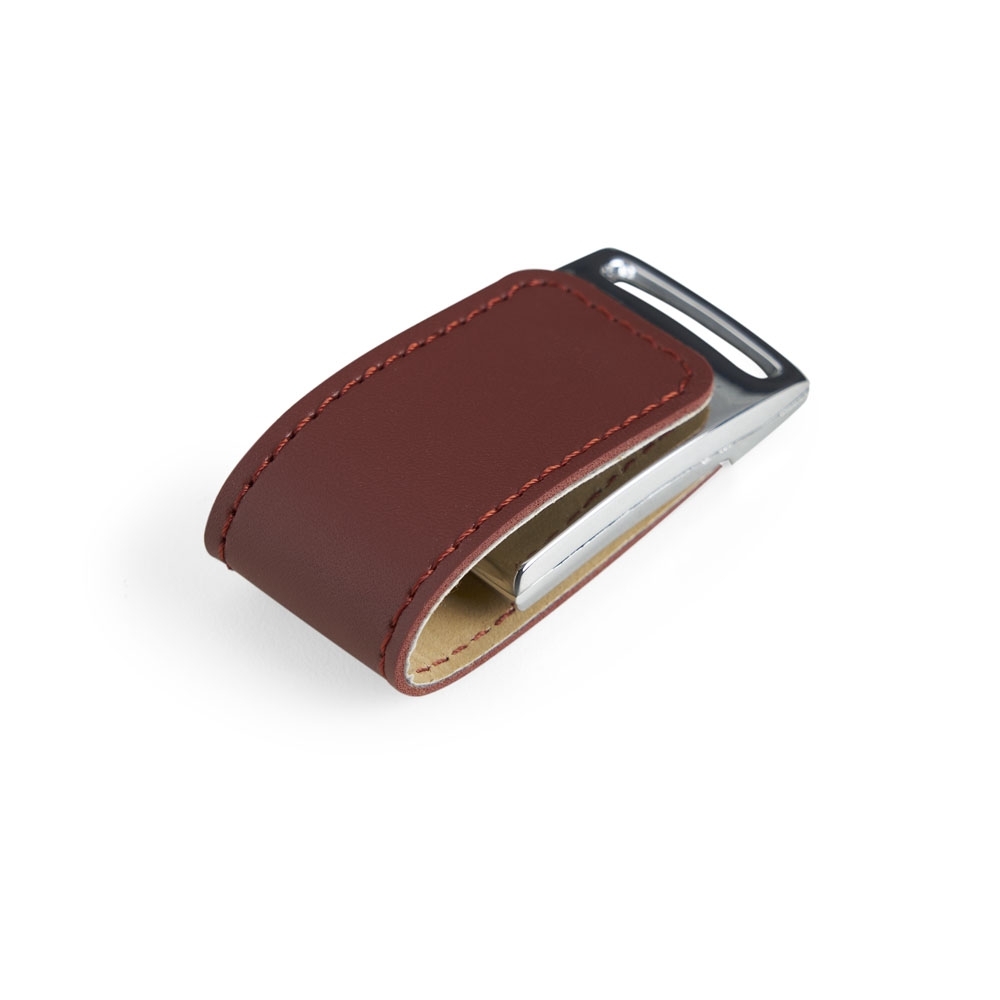 PEN DRIVE DE COURO 8GB SPX-00055-8GB-MAR/PRA NA COR MARROM