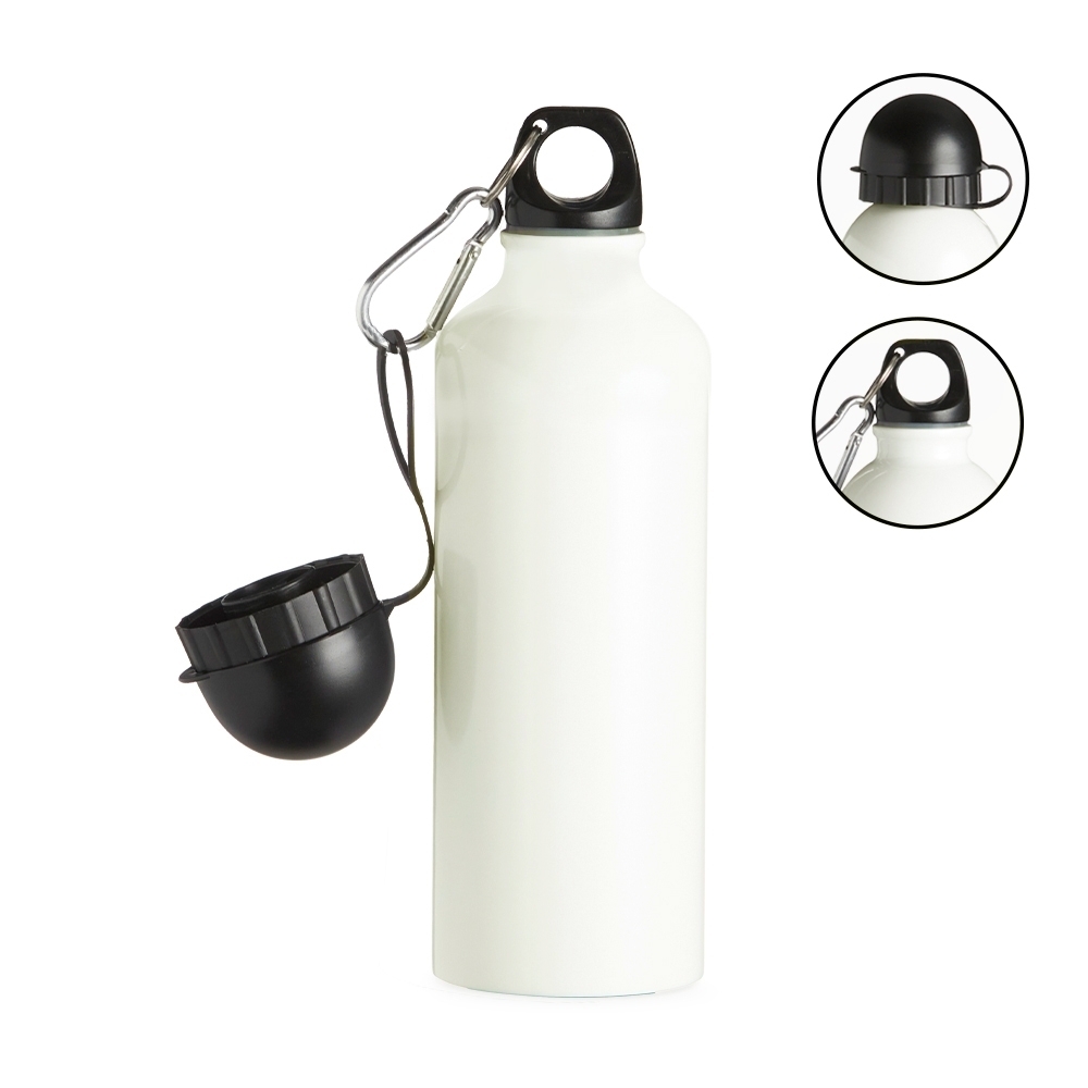 SQUEEZE ALUMINIO 500ML C/ BICO E MOSQUETÃO SPX-9139AS-BRP NA COR BRANCO