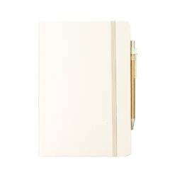 CADERNETA FIBRA DE ARROZ COM CANETA SPX-08290-BCO NA COR BRANCO