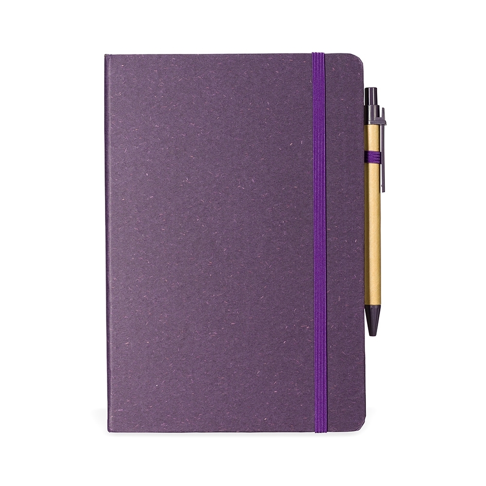 CADERNETA FIBRA DE ARROZ COM CANETA SPX-08290-ROX NA COR ROXO