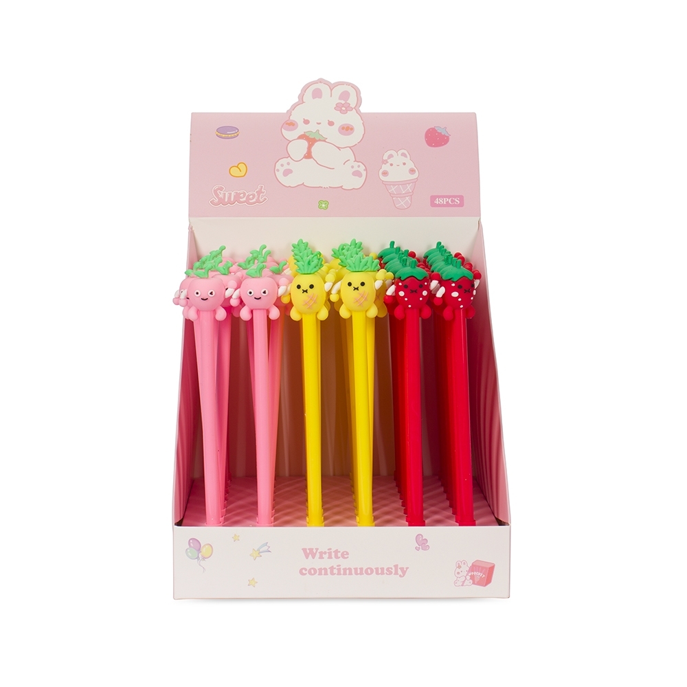 CANETA PLÁSTICA GEL FRUTAS SPX-P$08354-COL NA COR COLORIDO