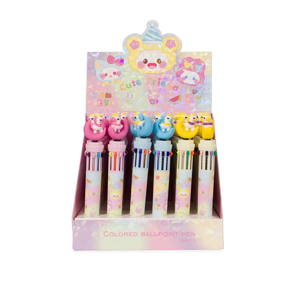 CANETA PLÁSTICA UNICÓRNIO MULTICOLOR SPX-P$08357-COL NA COR COLORIDO