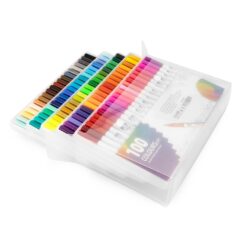 KIT CANETINHAS PONTA DUPLA COM 100 CORES SPX-08332-100-COL NA COR COLORIDO
