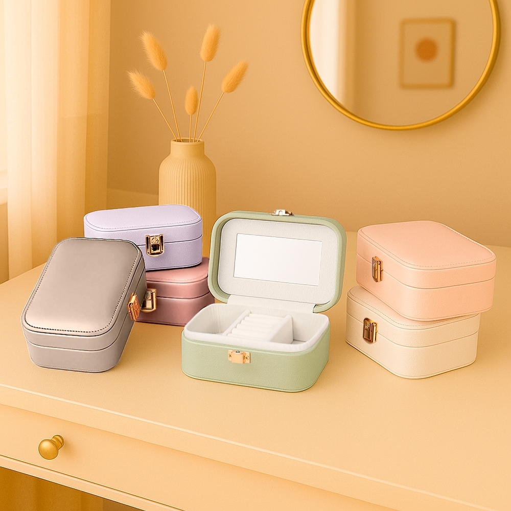 PORTA-JOIAS COM ESPELHO SPX-09117-VD NA COR VERDE