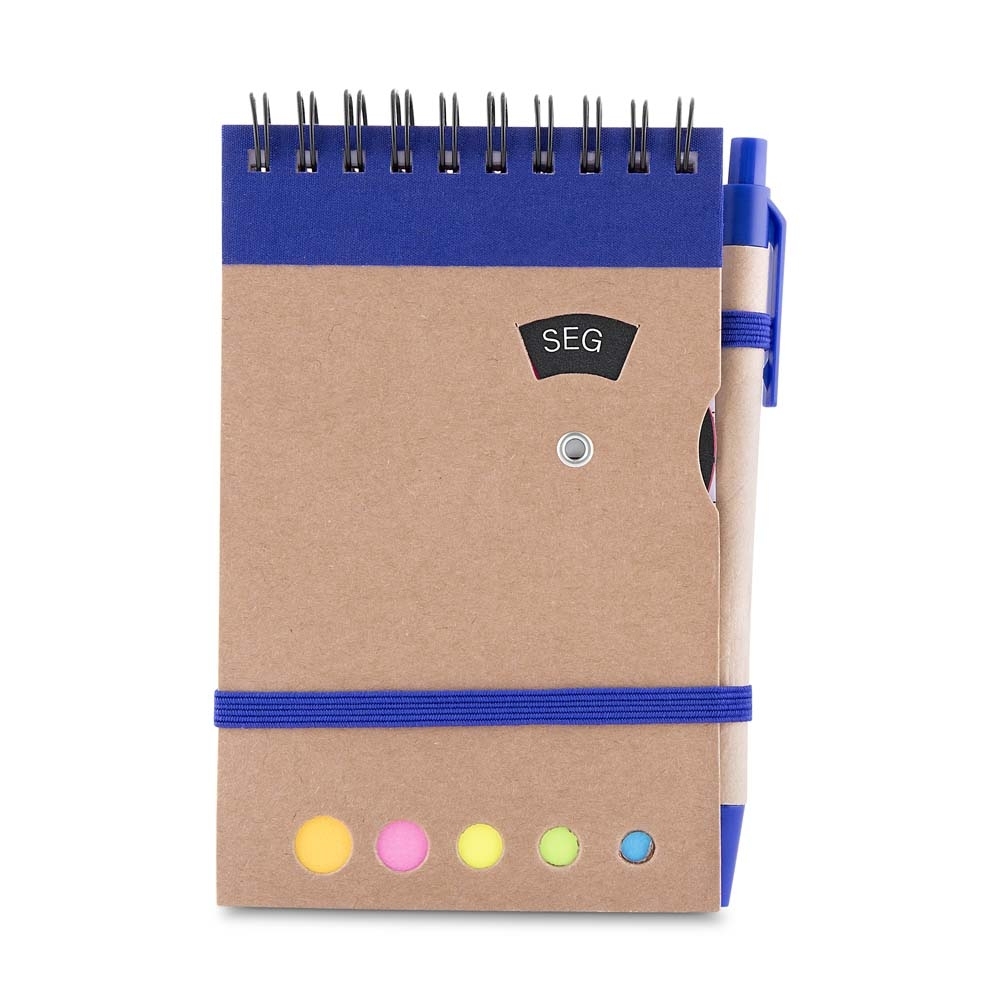 BLOCO DE ANOTAÇÕES KRAFT COM CANETA SPX-15366-AZU NA COR AZUL