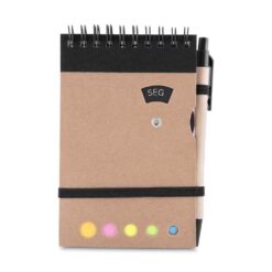 BLOCO DE ANOTAÇÕES KRAFT COM CANETA SPX-15366-PRE NA COR PRETO