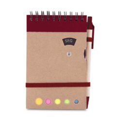 BLOCO DE ANOTAÇÕES KRAFT COM CANETA SPX-15366-VM NA COR VERMELHO