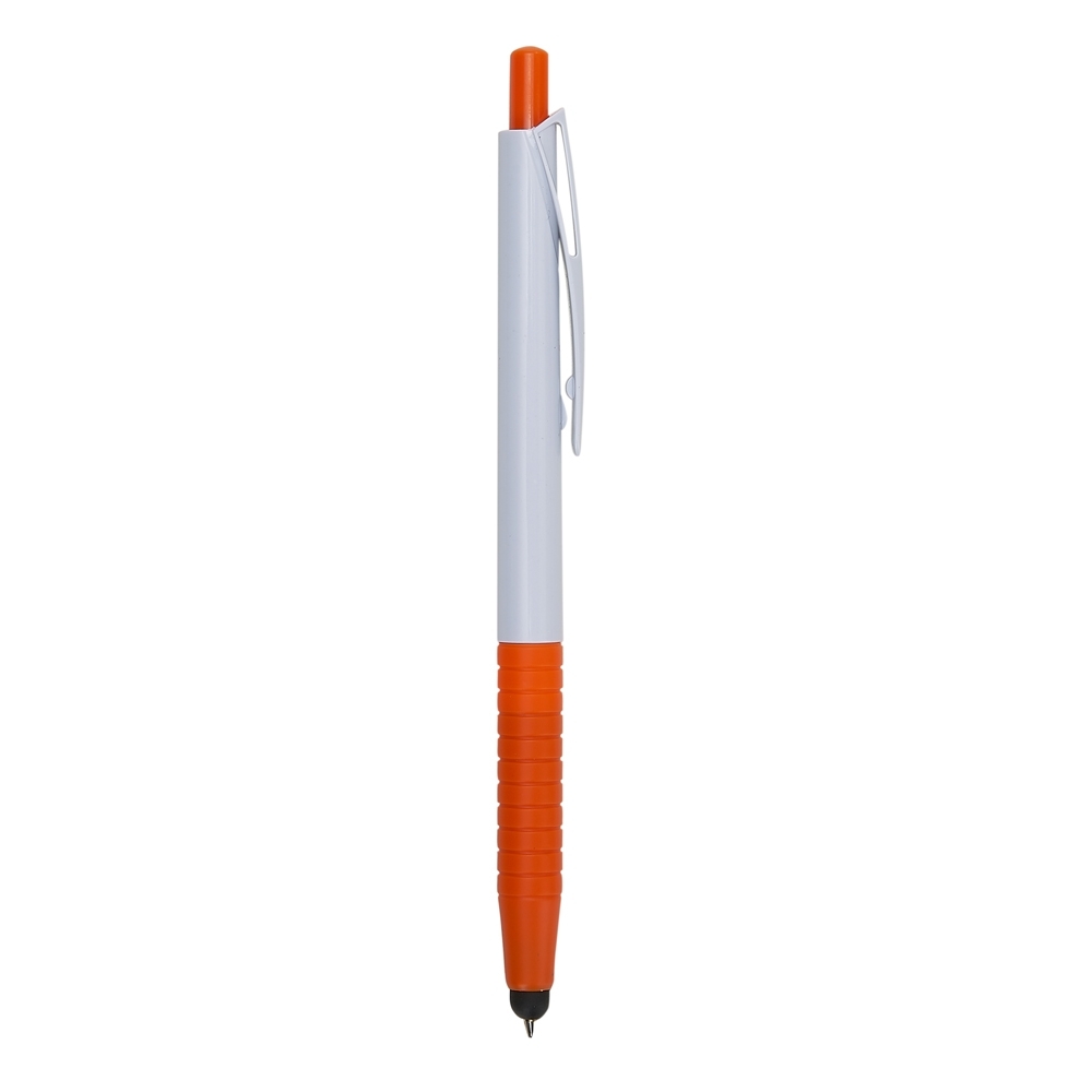 CANETA PLÁSTICA TOUCH SPX-P@00402C-BCO/LAR NA COR LARANJA