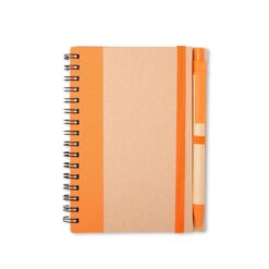 CADERNO ECOLÓGICO COM CANETA SPX-19136-LAR NA COR LARANJA