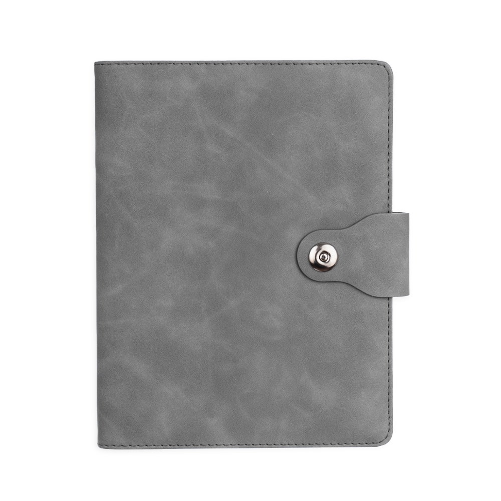 CADERNO FICHÁRIO PU SPX-19148-CIN NA COR CINZA
