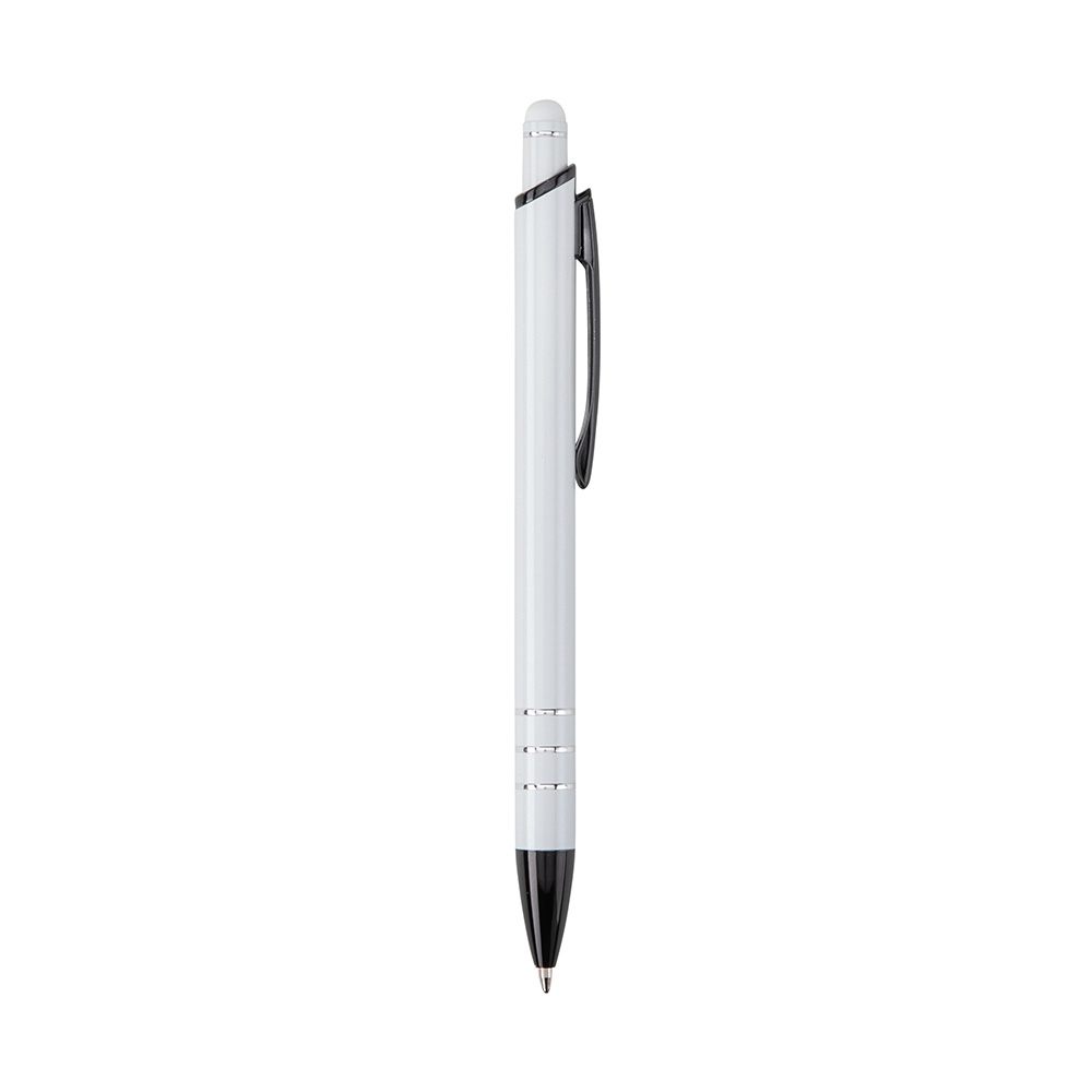 CANETA METAL TOUCH SPX-08161TD-BCO/PRE NA COR BRANCO