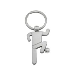 CHAVEIRO METAL JOGADOR DE FUTEBOL FOSCO  SPX-09514B-PRA NA COR PRATA