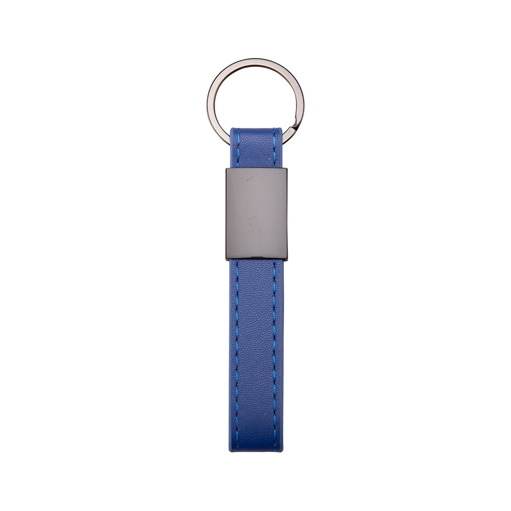CHAVEIRO METAL COM COURO SINTÉTICO SPX-19149-AZU NA COR AZUL