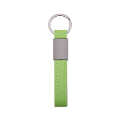 CHAVEIRO METAL COM COURO SINTÉTICO SPX-19149-VD NA COR VERDE