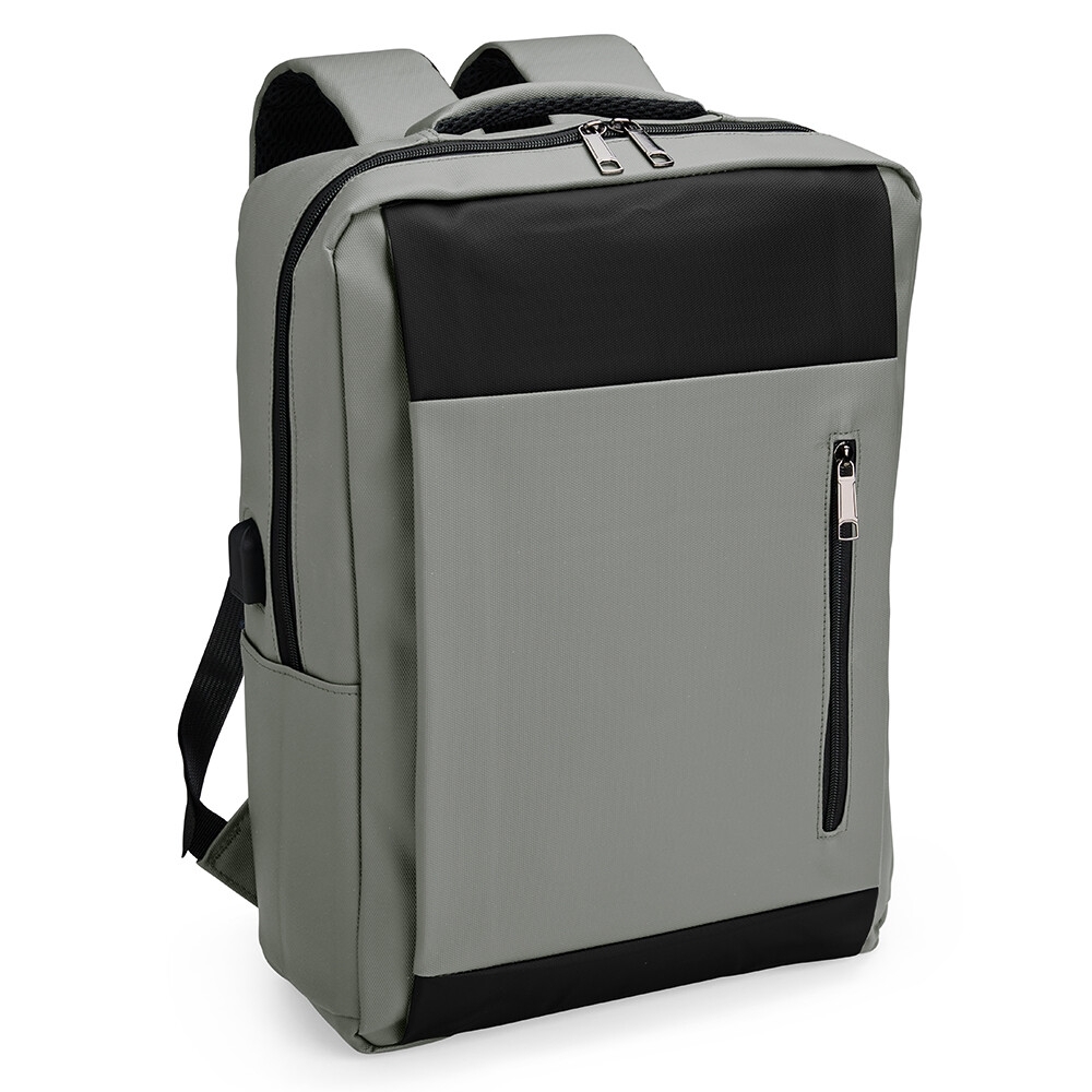 MOCHILA PU IMPERMEÁVEL ANTIFURTO 22L SPX-08156-CIN/PRE NA COR CINZA